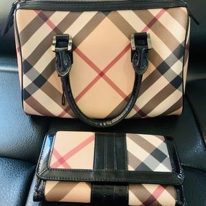 Burberry bag and wallet..